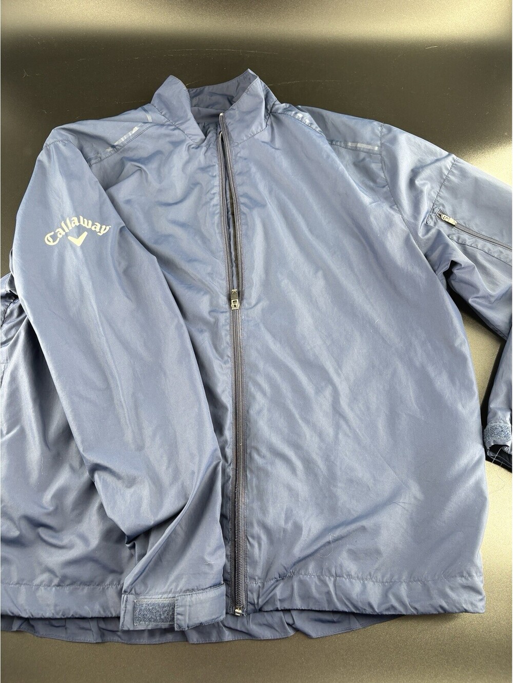 Callaway Golf Full Zip Wind Jacket Men's L Navy Blue Packable